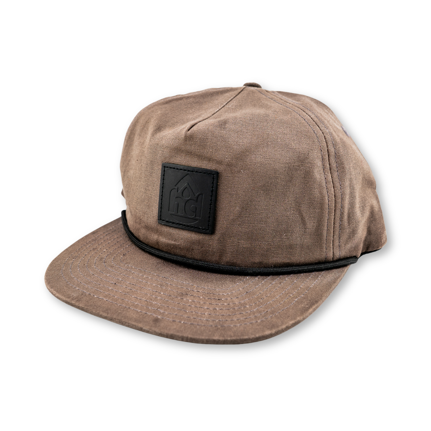Waxed Canvas & Leather Snapback Hat