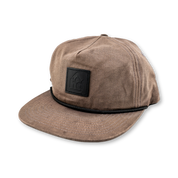 Waxed Canvas & Leather Snapback Hat