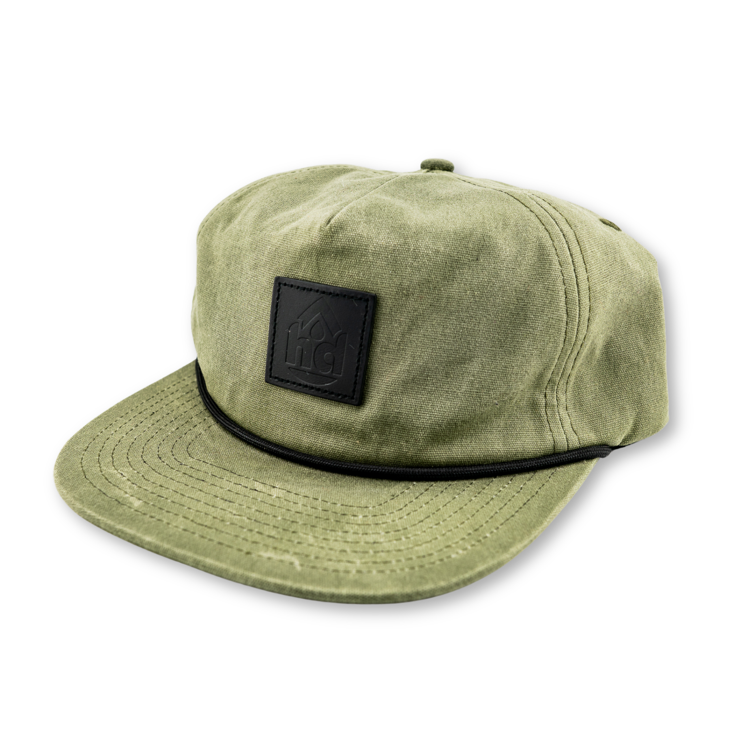 Waxed Canvas & Leather Snapback Hat