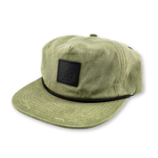 Waxed Canvas & Leather Snapback Hat